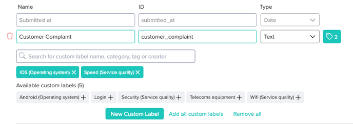 custom label analysis zurvey