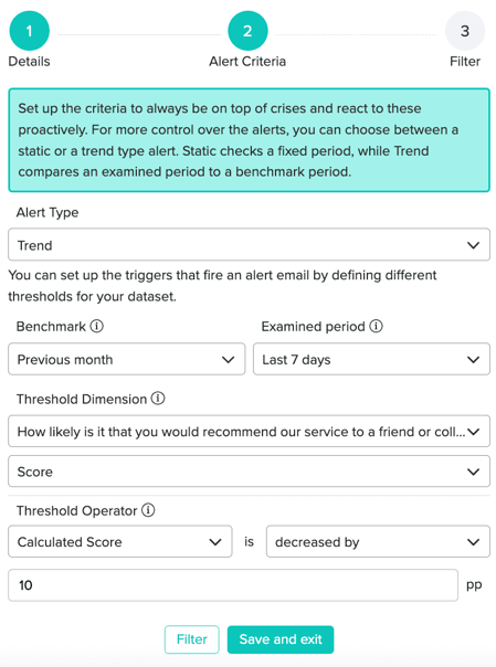 zurvey dataset alerting 9