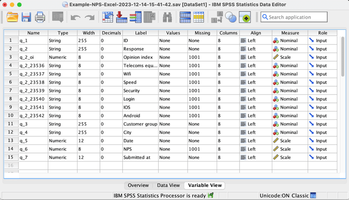 zurvey spss output 3